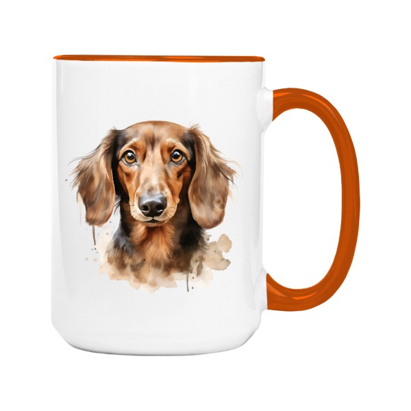 Hrnek velký barevný s potiskem Jezevčík 4