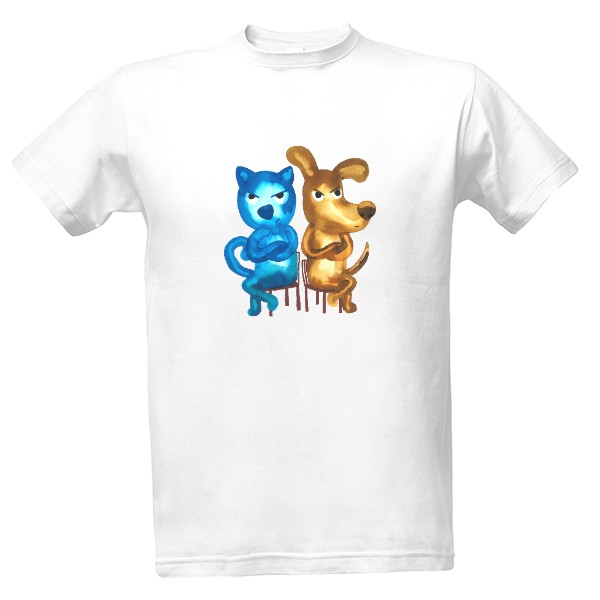 Tričko s potiskem Pejsek a kočička